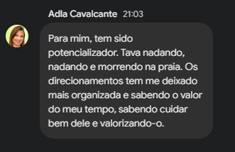 Depoimento de uma participante da Oficina de Leitura e Escrita