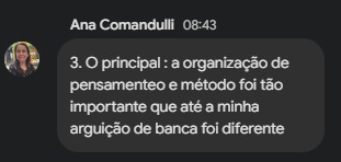 Depoimento de uma participante da Oficina de Leitura e Escrita