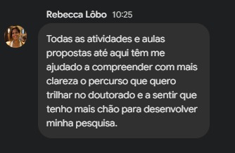 Depoimento de uma participante da Oficina de Leitura e Escrita